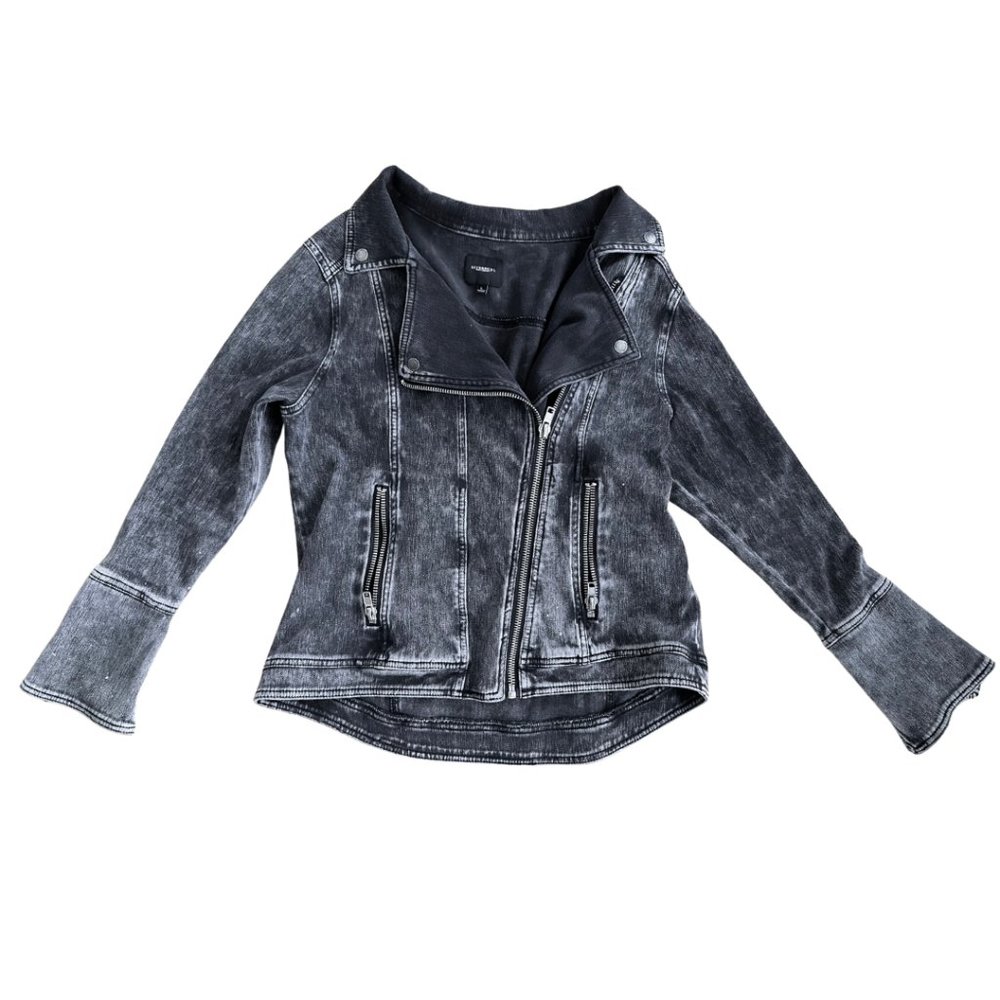 Liverpool Distressed Black Jean Jacket US Women's size L